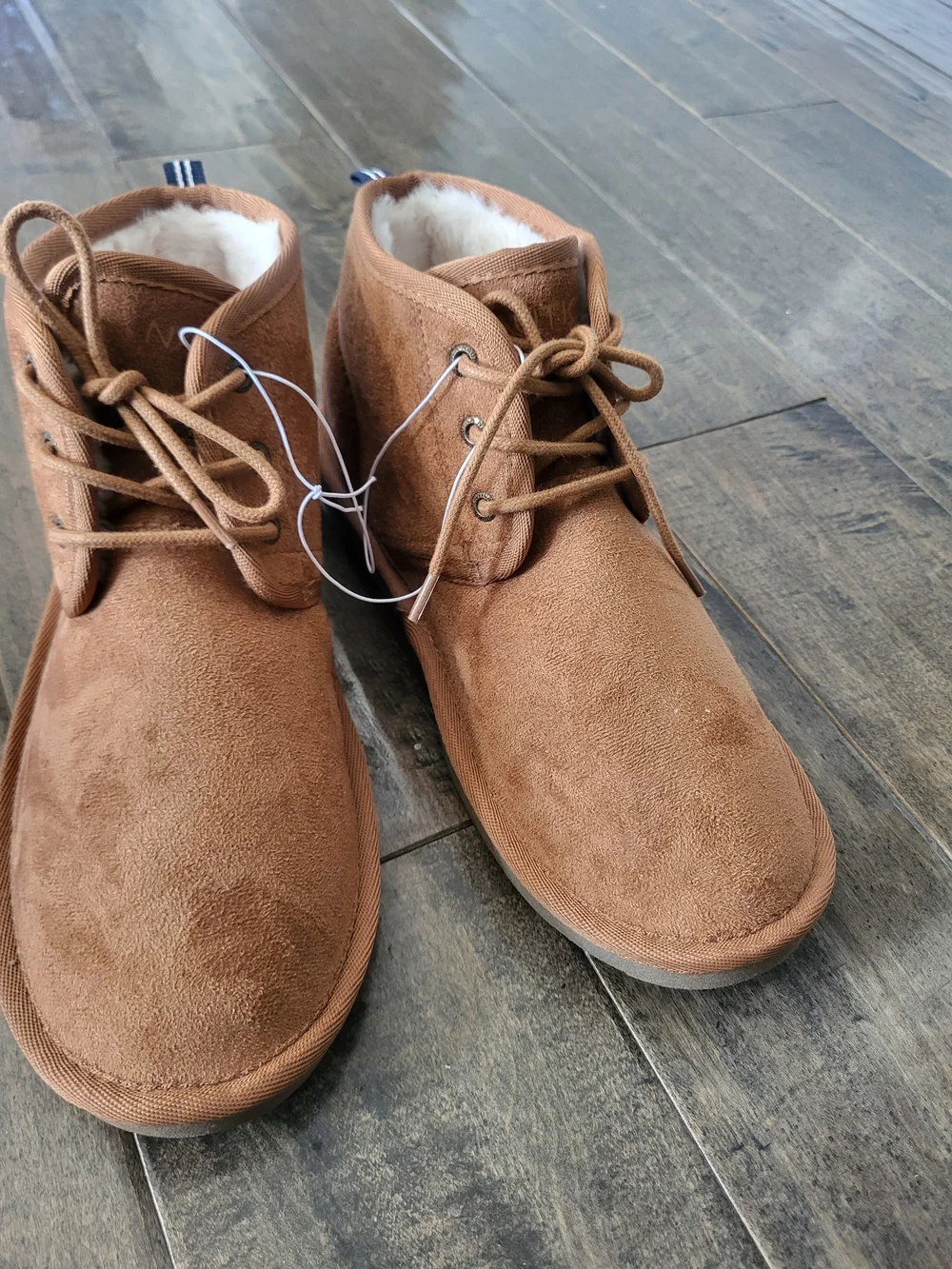 Nautica Kids Brown Suede Lace-Up Boots with Fur